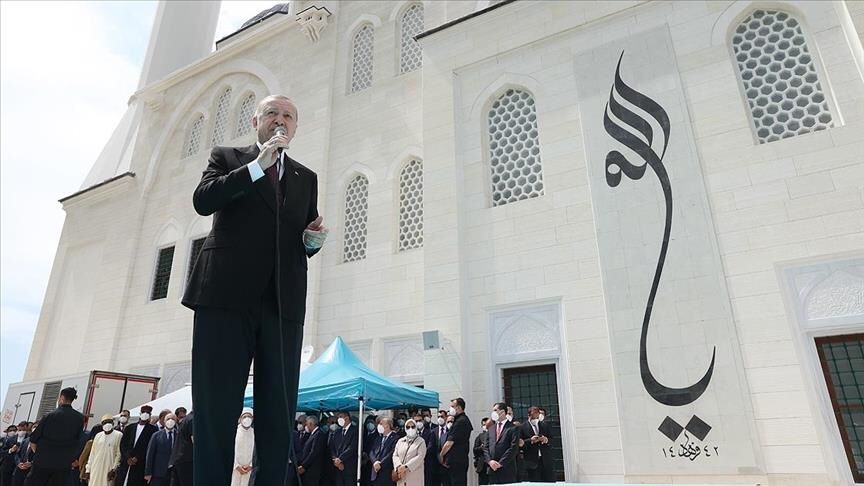 الرئيس أردوغان يفتتح مسجد "أوزون محمد" بولاية زونغولداق